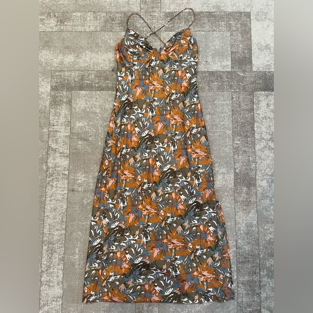 VICI Floral Bustier Spaghetti Strap Maxi Dress